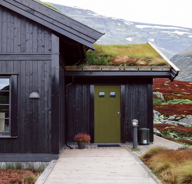 Dovre har et velkjent design med speil og glassfelt som slipper inn naturlig lys i entréen. Kombinasjonen av detaljer og lys gir et innbydende uttrykk, og gjør døren godt egnet til både klassiske boliger og hytter.